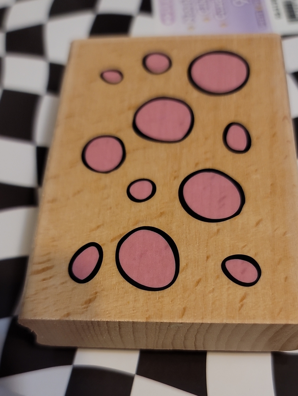 Wooden Floating Bubbles Or Dot Rubber Stamp